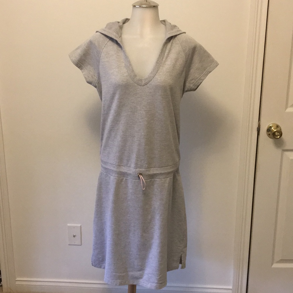 Side Ways Gray Sweatshirt Hoodie Dress SZ Large